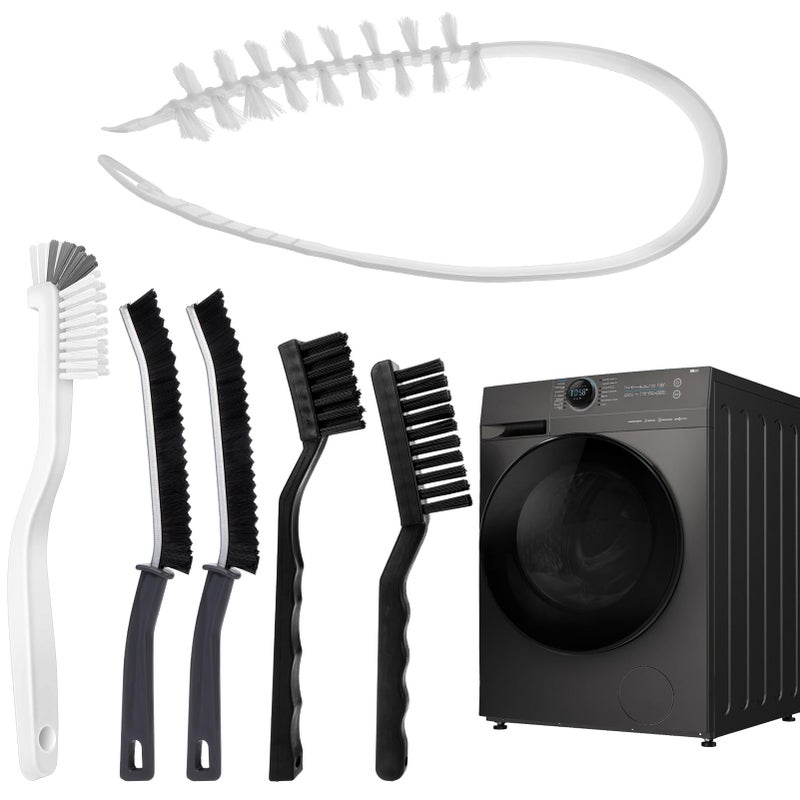 XANGNIER Washing Machine Cleaning Brush Kits,Front Load Washer Scrub Cleaner Tools Accessories-1 Pcs Drum Laundry Cleaner Brush and 5 Pcs Crevice Cleaning Brush for Tight Spaces and Washer Rubber Seal - Image 1